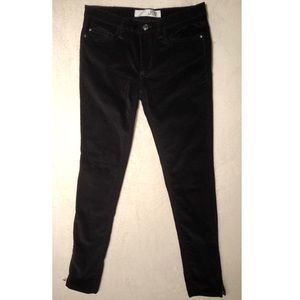 Jet black velvet Joe Fresh jeans w/zipper by ankle